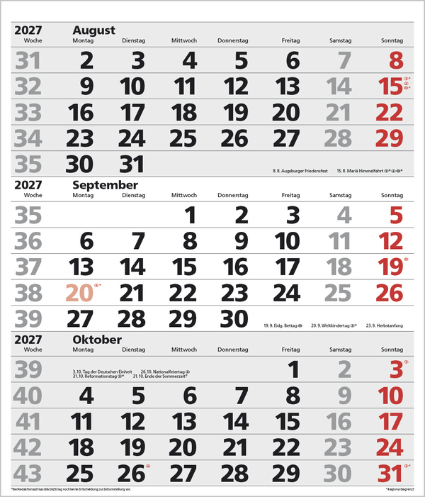 3-Monats-Planer XL Comfort 2027, Innenansicht #9