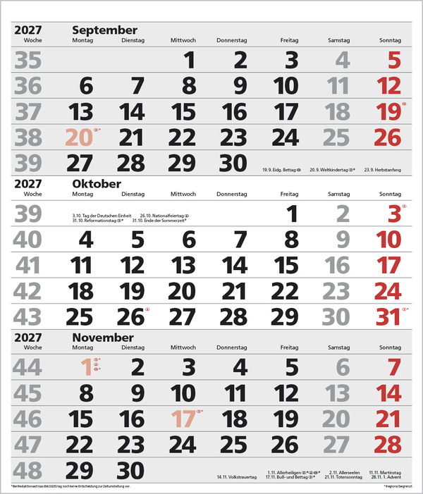 3-Monats-Planer XL Comfort 2027, Innenansicht #10