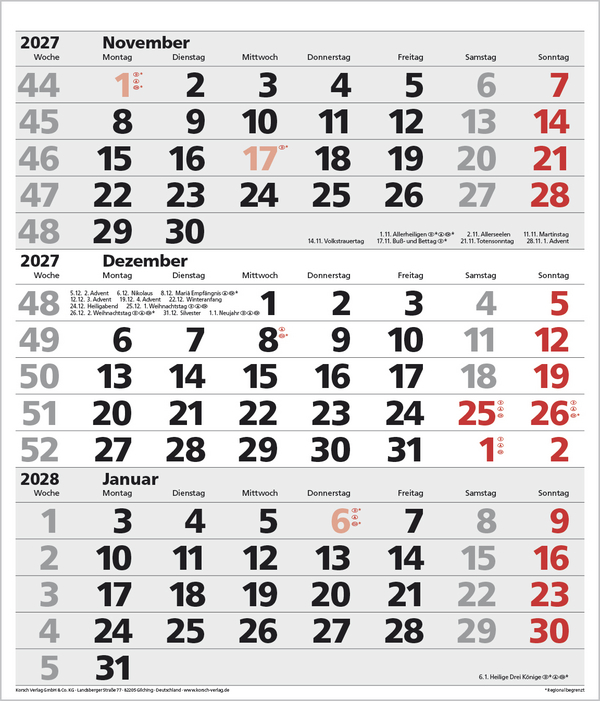 3-Monats-Planer XL Comfort 2027, Innenansicht #12