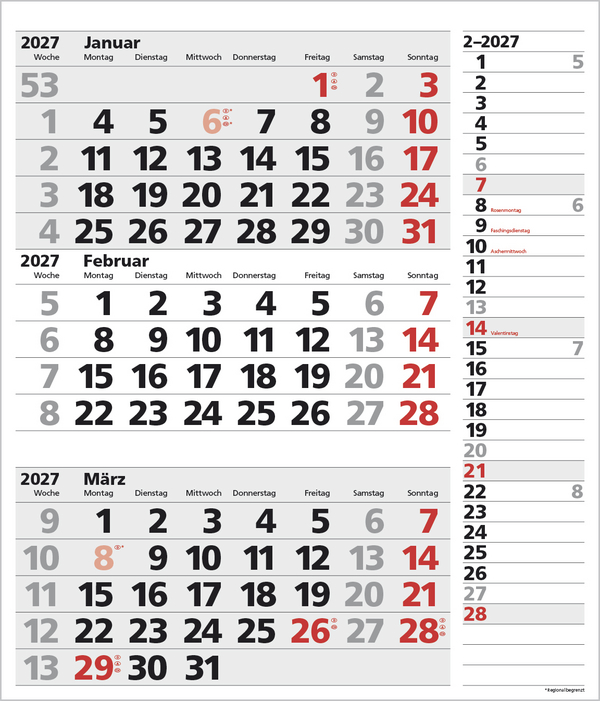 3-Monats-Planer XL Combi 2027, Innenansicht #2