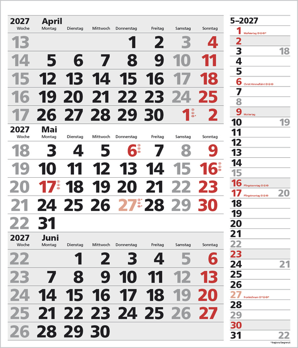 3-Monats-Planer XL Combi 2027, Innenansicht #5