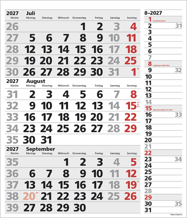 3-Monats-Planer XL Combi 2027, Innenansicht #8