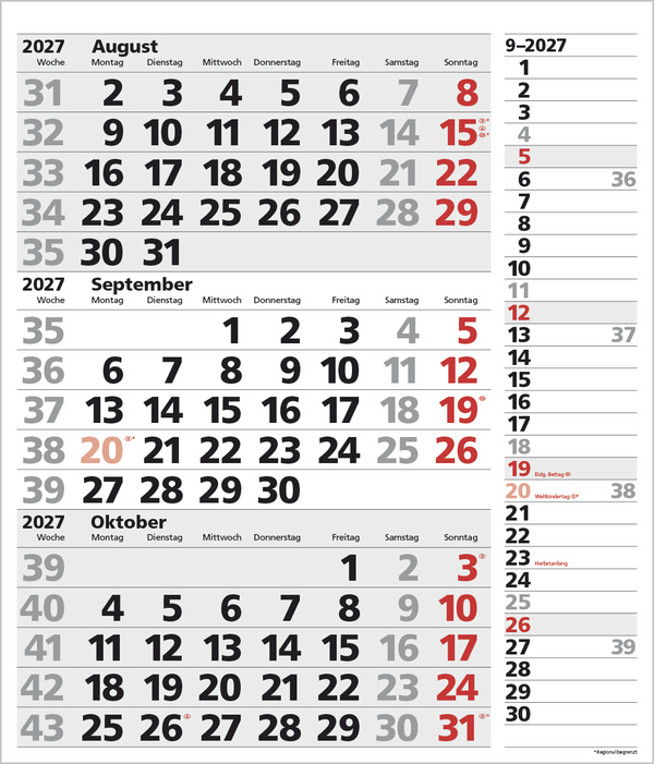 3-Monats-Planer XL Combi 2027, Innenansicht #9