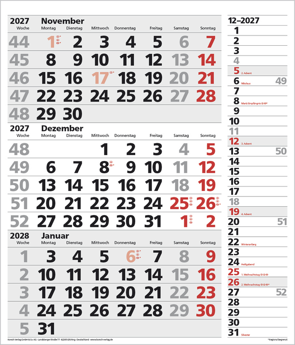 3-Monats-Planer XL Combi 2027, Innenansicht #12
