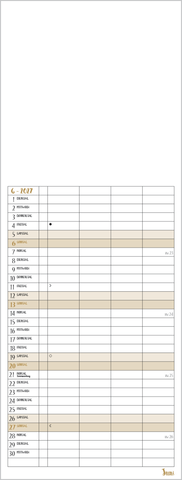 Foto-Malen-Basteln Familientimer gold 2027, Innenansicht #6