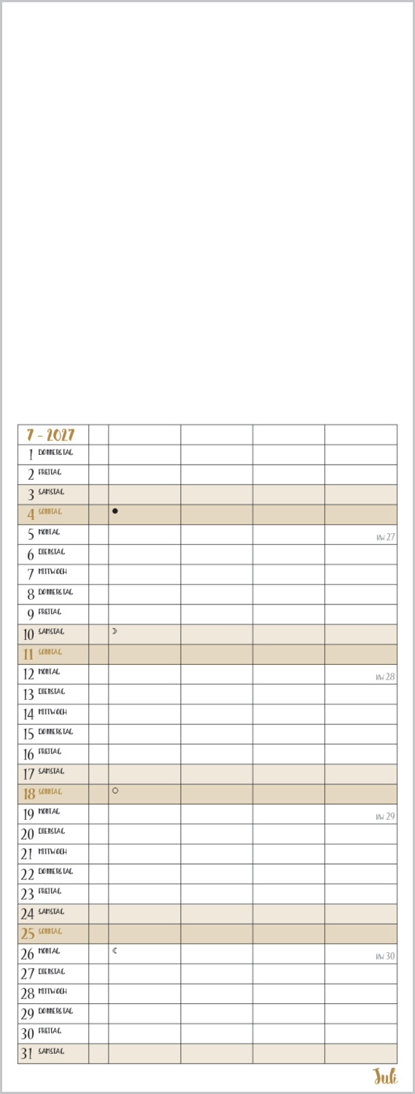 Foto-Malen-Basteln Familientimer gold 2027, Innenansicht #7