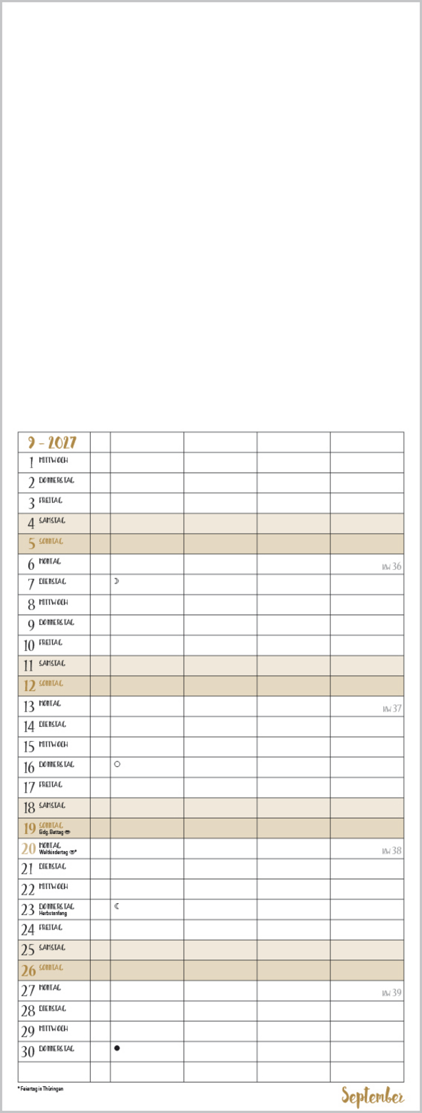 Foto-Malen-Basteln Familientimer gold 2027, Innenansicht #9