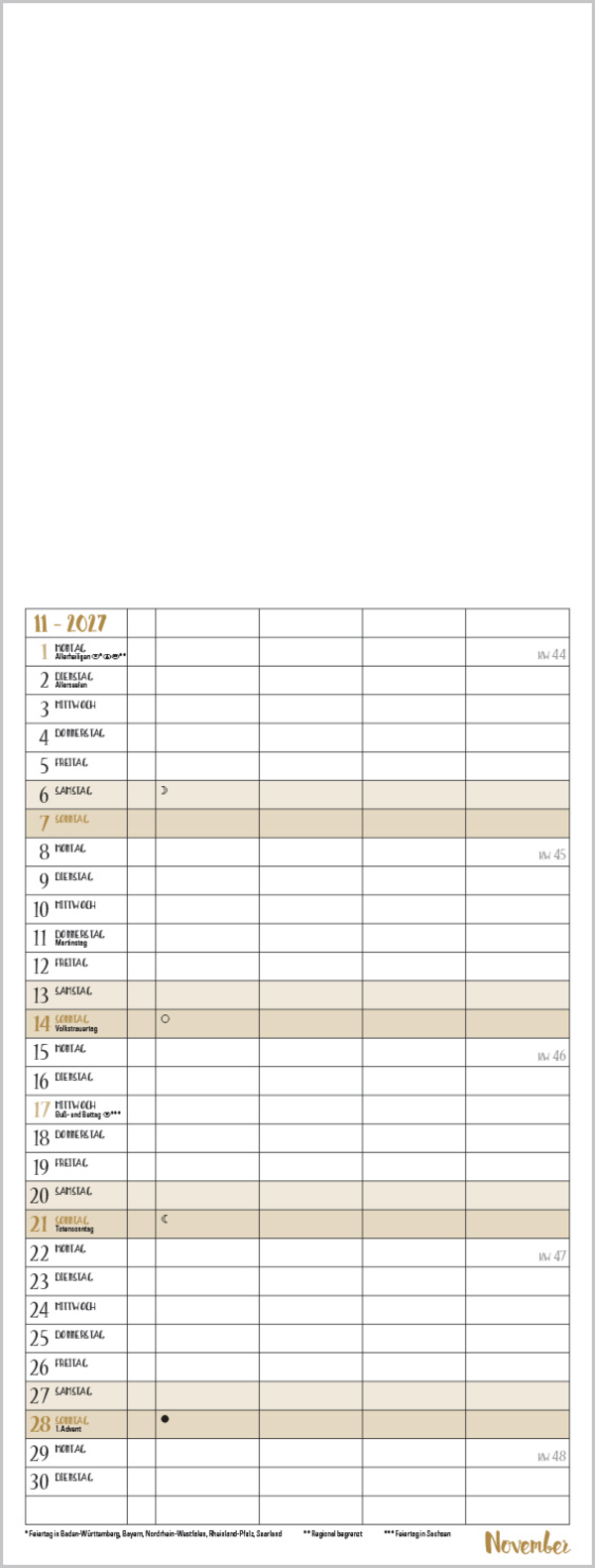 Foto-Malen-Basteln Familientimer gold 2027, Innenansicht #11