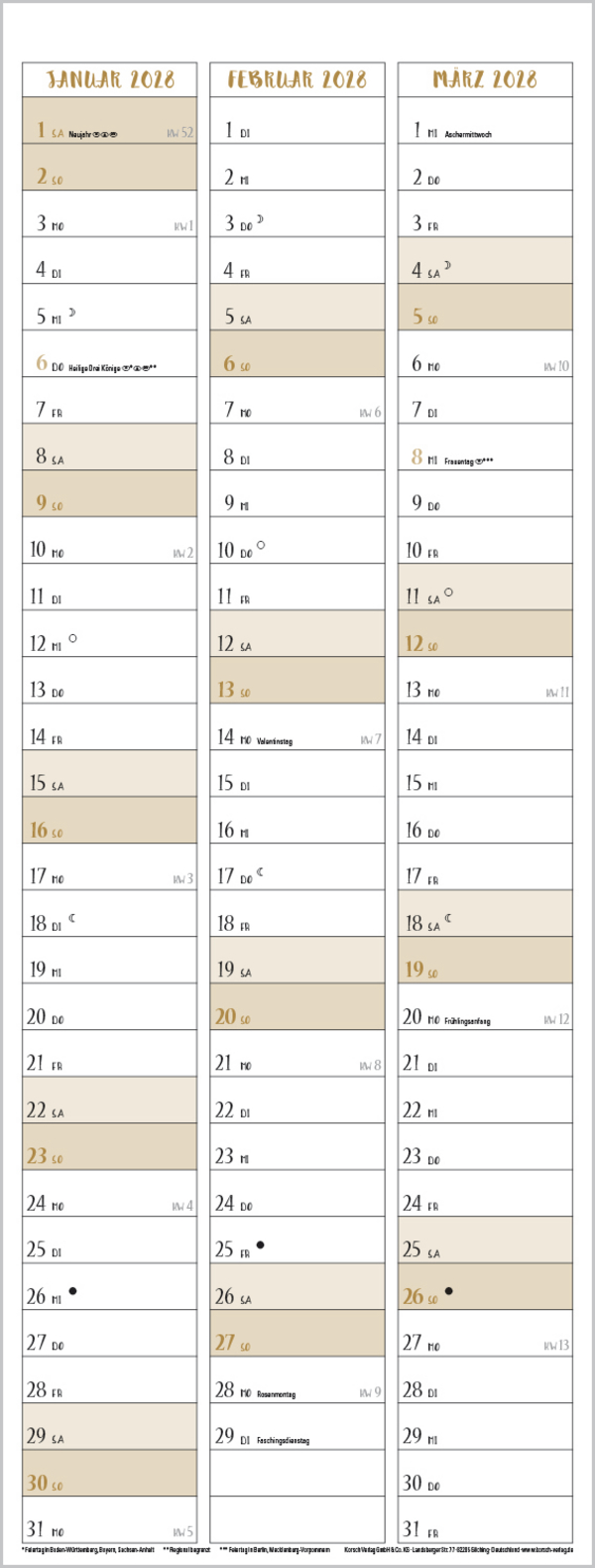 Foto-Malen-Basteln Familientimer gold 2027, Innenansicht #13