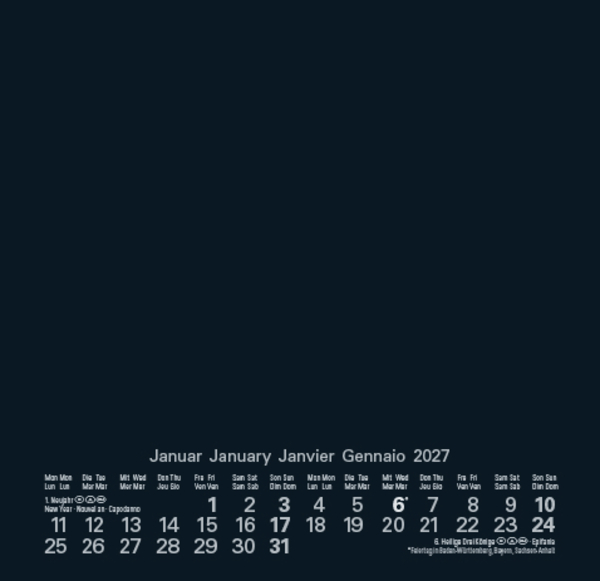 Foto-Malen-Basteln Bastelkalender schwarz quer 2027, Innenansicht #1