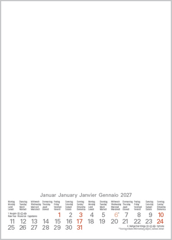 Foto-Malen-Basteln Bastelkalender A5 wei&szlig; 2027, Innenansicht #1