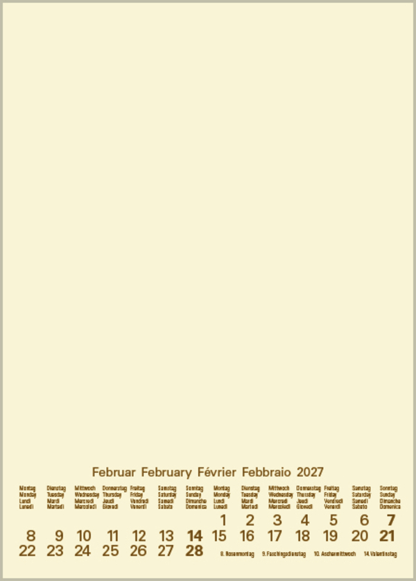 Foto-Malen-Basteln Bastelkalender A5 chamois 2027, Innenansicht #2