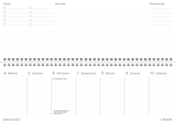 Tischquerkalender Purpur-Bl&uuml;ten 2027, Innenansicht #1