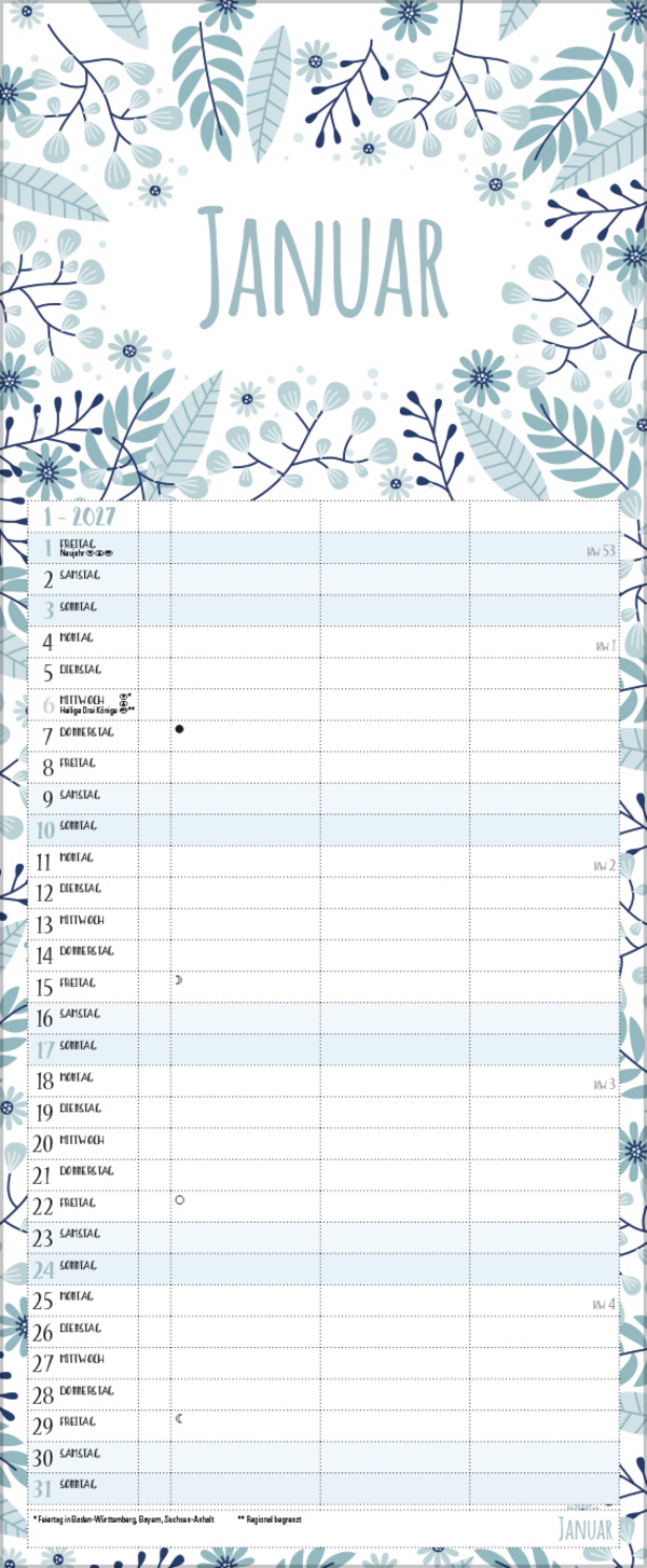 Natural Art Timer f&uuml;r 2 Recyclingpapier 2027, Innenansicht #1