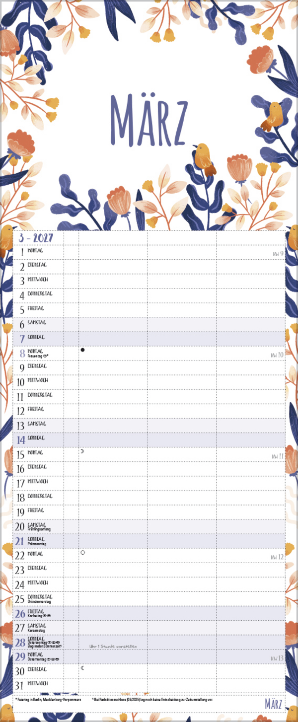 Natural Art Timer f&uuml;r 2 Recyclingpapier 2027, Innenansicht #3