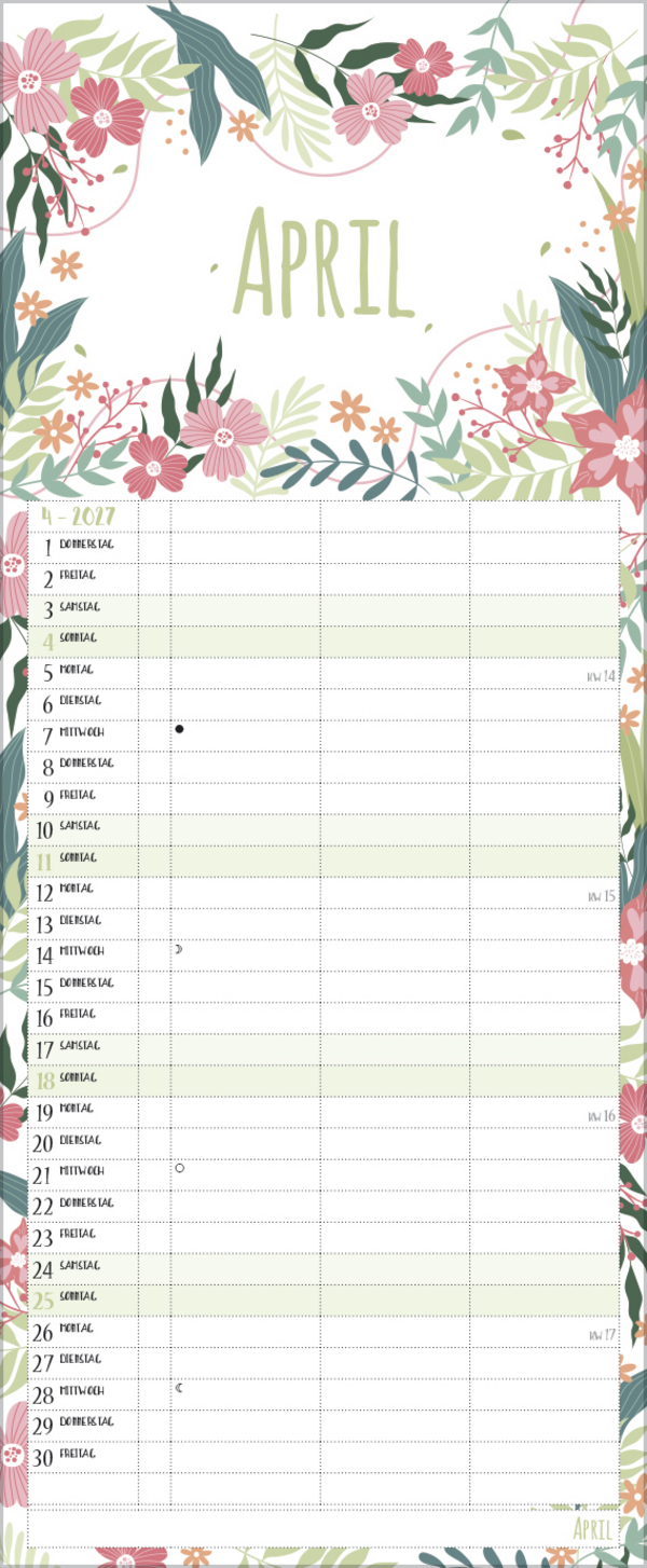 Natural Art Timer f&uuml;r 2 Recyclingpapier 2027, Innenansicht #4