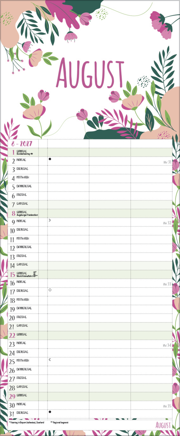 Natural Art Timer f&uuml;r 2 Recyclingpapier 2027, Innenansicht #8