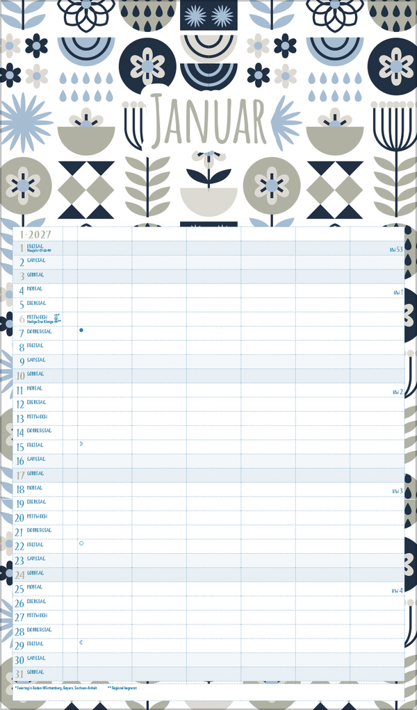 Familienplaner Recyclingpapier 2027, Innenansicht #1