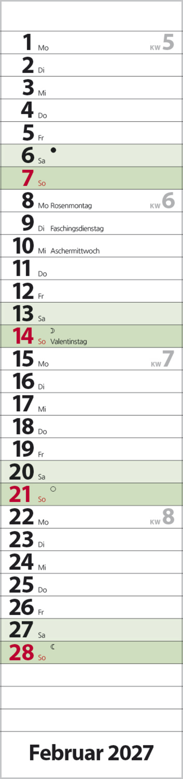 Streifenplaner Compact Dunkelgr&uuml;n Recyclingpapier, Innenansicht #2