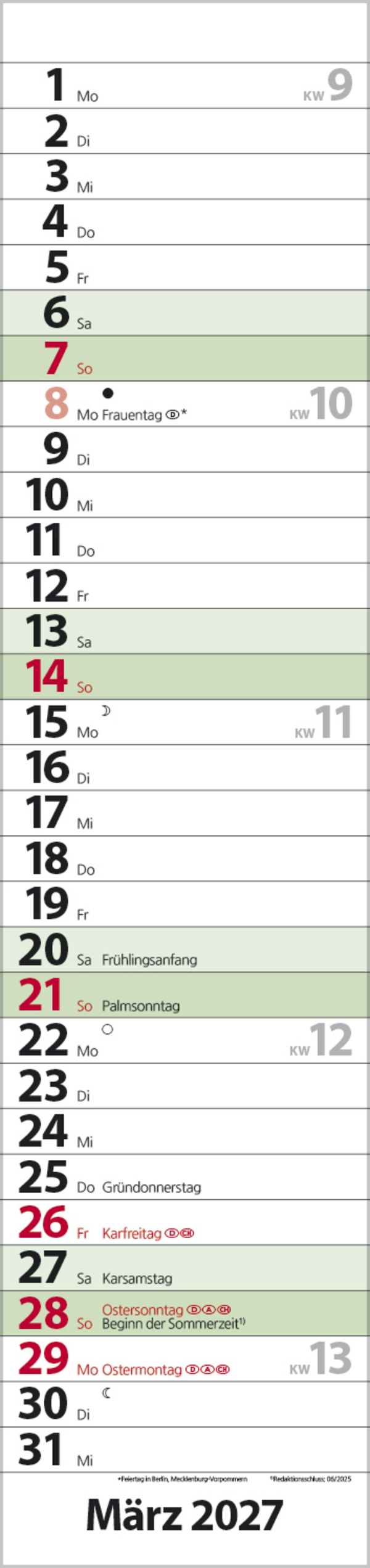 Streifenplaner Compact Dunkelgr&uuml;n Recyclingpapier, Innenansicht #3