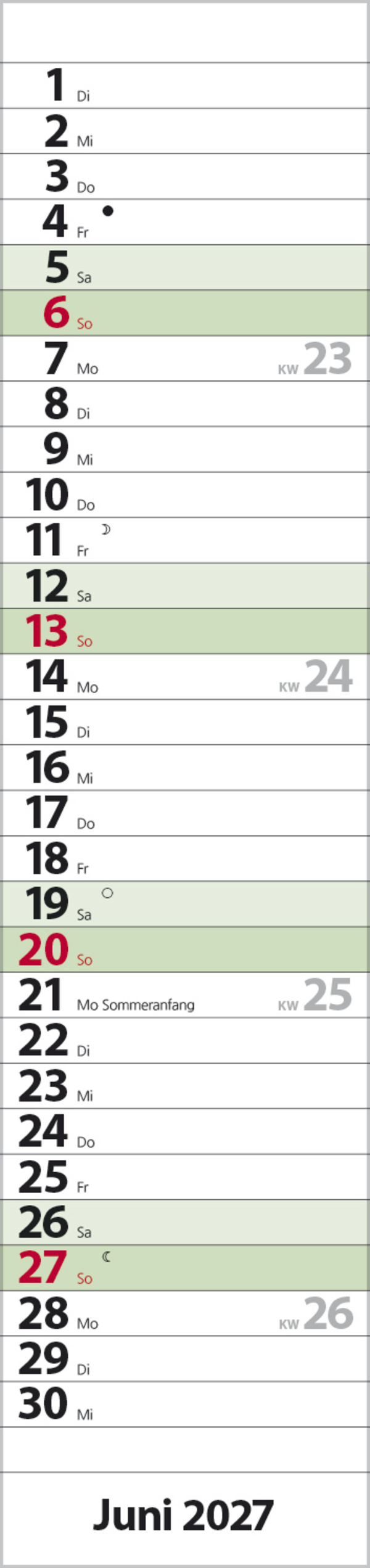 Streifenplaner Compact Dunkelgr&uuml;n Recyclingpapier, Innenansicht #6