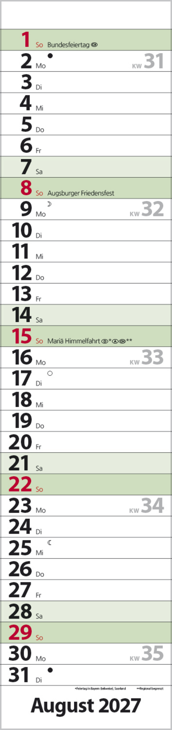 Streifenplaner Compact Dunkelgr&uuml;n Recyclingpapier, Innenansicht #8