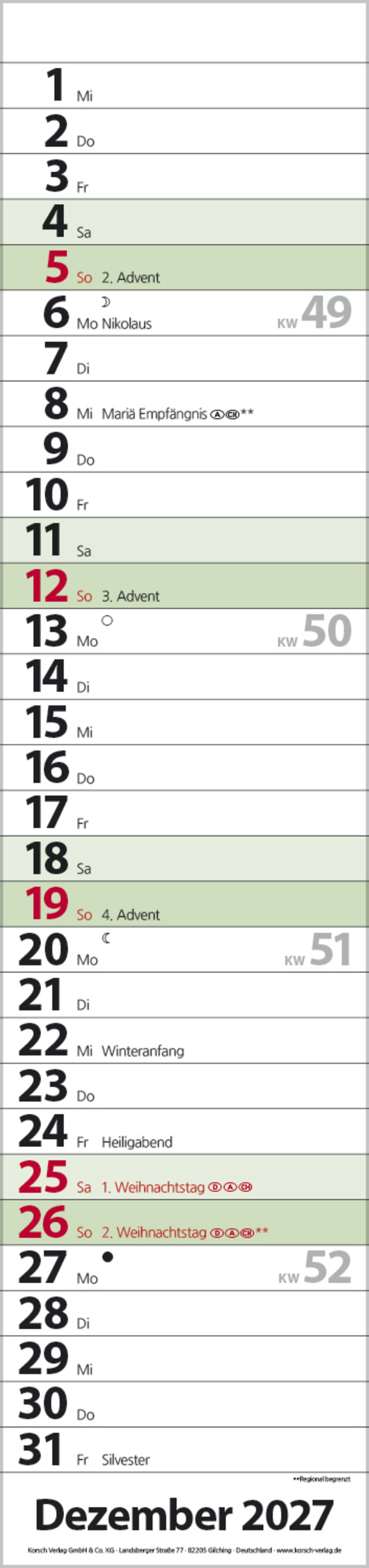 Streifenplaner Compact Dunkelgr&uuml;n Recyclingpapier, Innenansicht #12