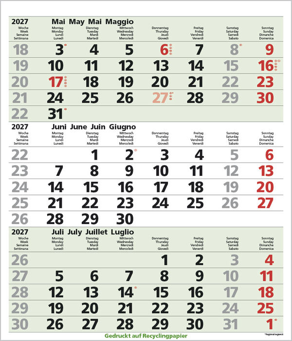 3-Monats-Planer Comfort Recyclingpapier 2027, Innenansicht #6