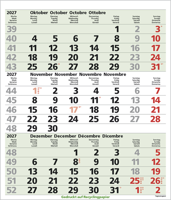3-Monats-Planer Comfort Recyclingpapier 2027, Innenansicht #11
