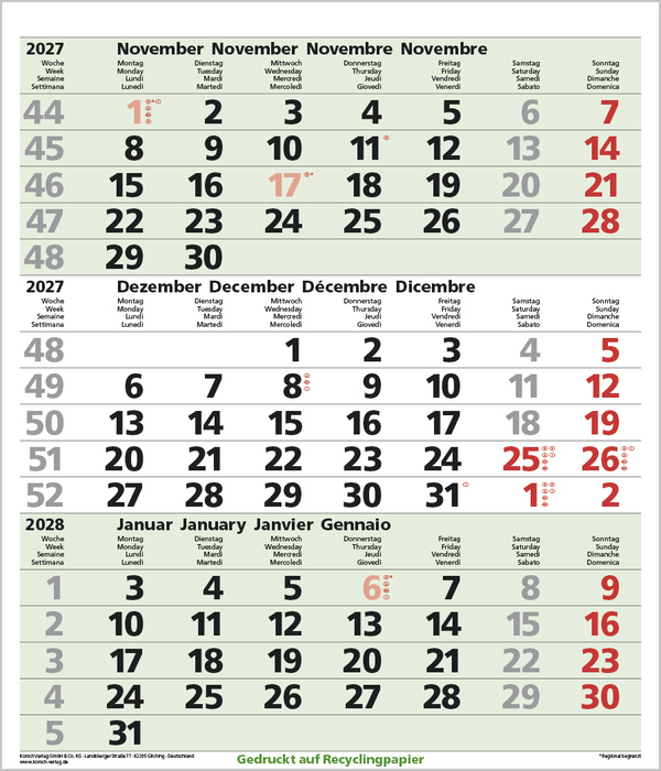 3-Monats-Planer Comfort Recyclingpapier 2027, Innenansicht #12