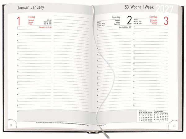 Buchkalender Chef-Timer Balaton blau 2027, Innenansicht #1