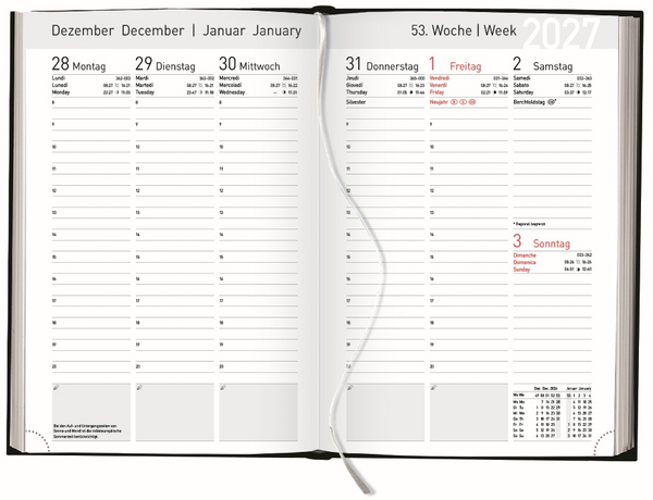 Buchkalender Wochentimer Balaton blau 2027, Innenansicht #1