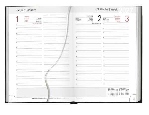 Buchkalender Concept Balaton schwarz 2027, Innenansicht #1