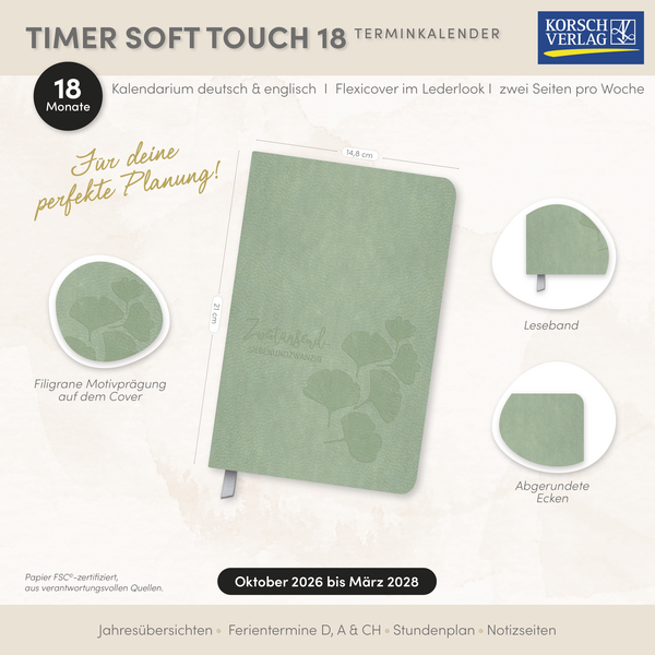 Timer Soft Touch 18 Monate jade 2027/2028, Innenansicht #18