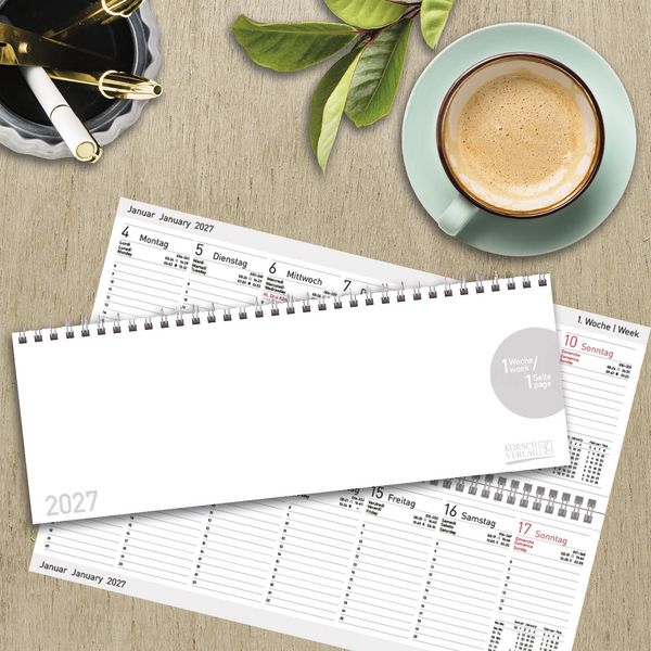 Tischkalender quer Classic Colourlux 2027 wei&szlig;, Innenansicht #16