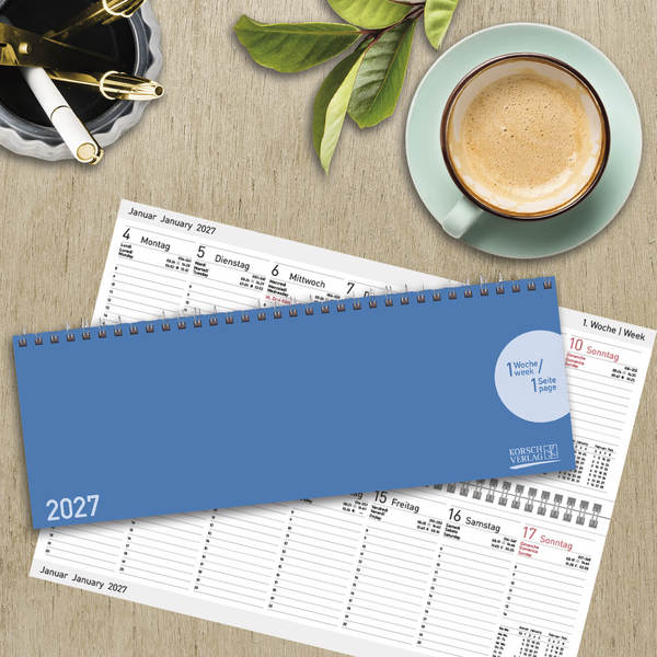 Tischquerkalender Classic Colourlux blau 2027, Innenansicht #16