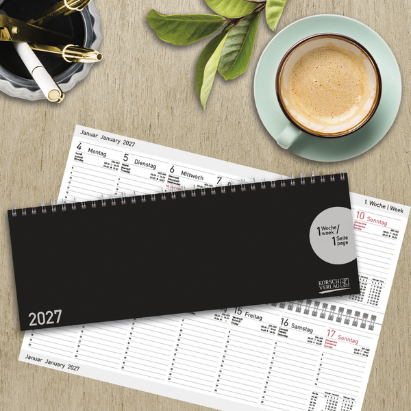 Tischquerkalender Classic Colourlux schwarz 2027, Innenansicht #16