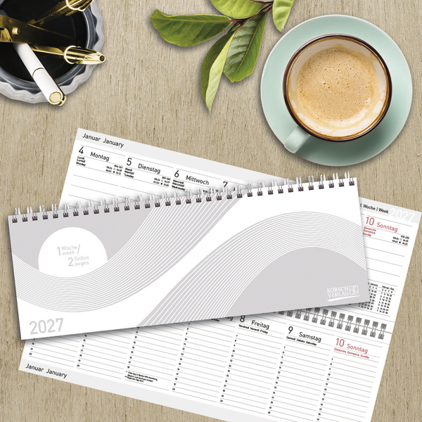 Tischkalender quer Professional Colourlux 2027 wei&szlig;, Innenansicht #16