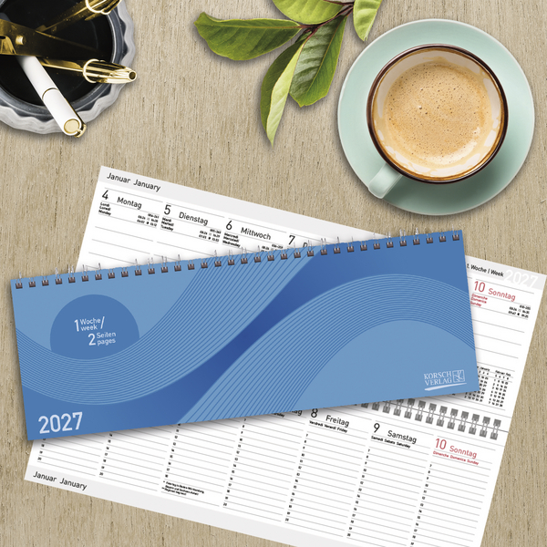 Tischkalender quer Professional Colourlux 2027 blau, Innenansicht #16