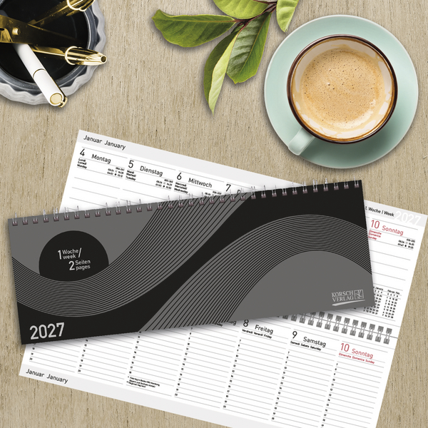 Tischkalender quer Professional Colourlux 2027 schwarz, Innenansicht #16