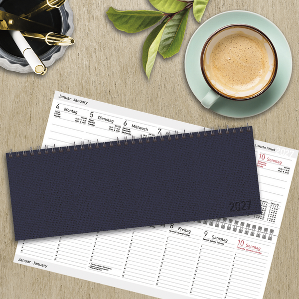 Tischkalender quer Professional Premium 2027 dunkelblau, Innenansicht #16