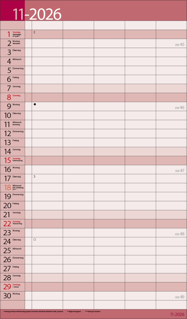 Familientimer 18 Monate 2027/2028, Innenansicht #2