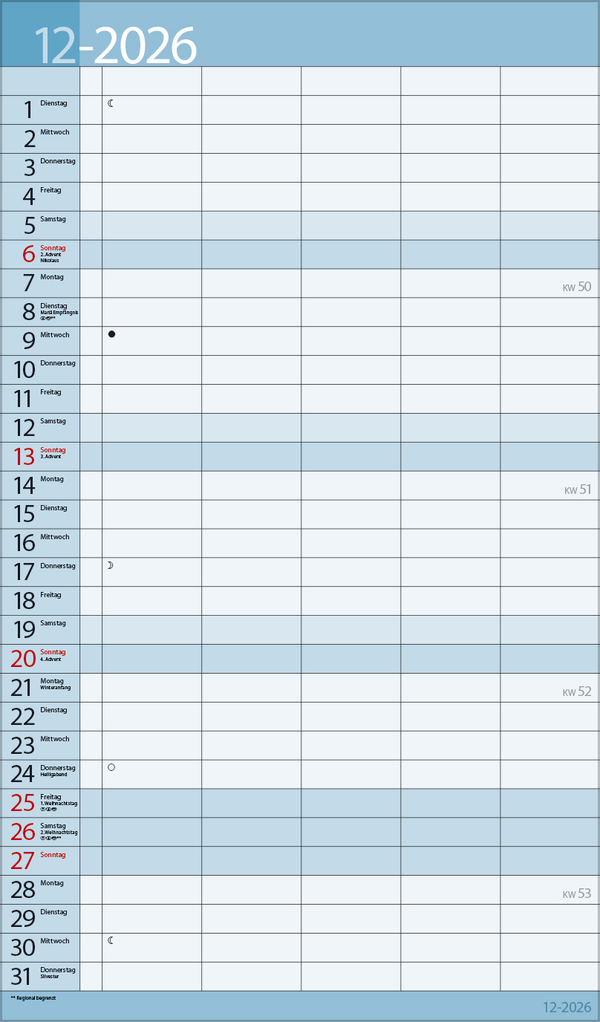 Familientimer 18 Monate 2027/2028, Innenansicht #3