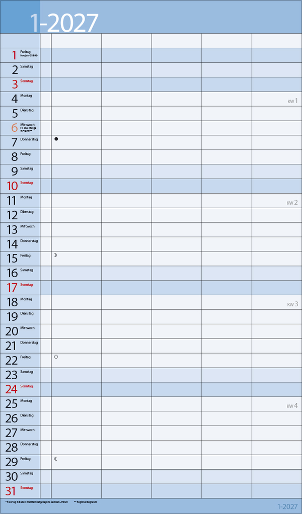 Familientimer 18 Monate 2027/2028, Innenansicht #4