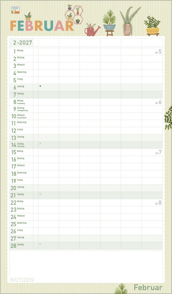 Familienplaner Happy Plants 2027, Innenansicht #2