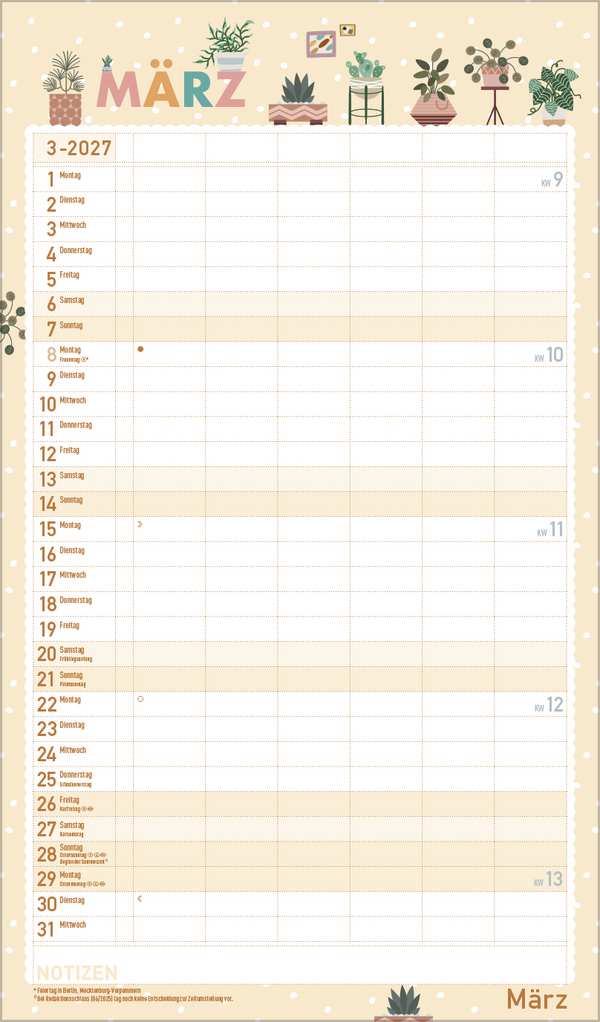 Familienplaner Happy Plants 2027, Innenansicht #3