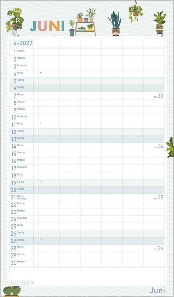 Familienplaner Happy Plants 2027, Innenansicht #6