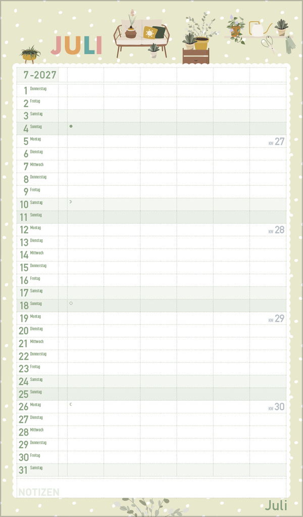 Familienplaner Happy Plants 2027, Innenansicht #7