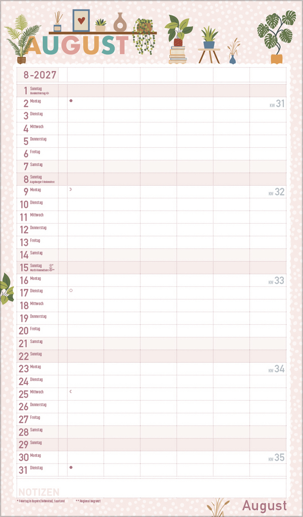 Familienplaner Happy Plants 2027, Innenansicht #8