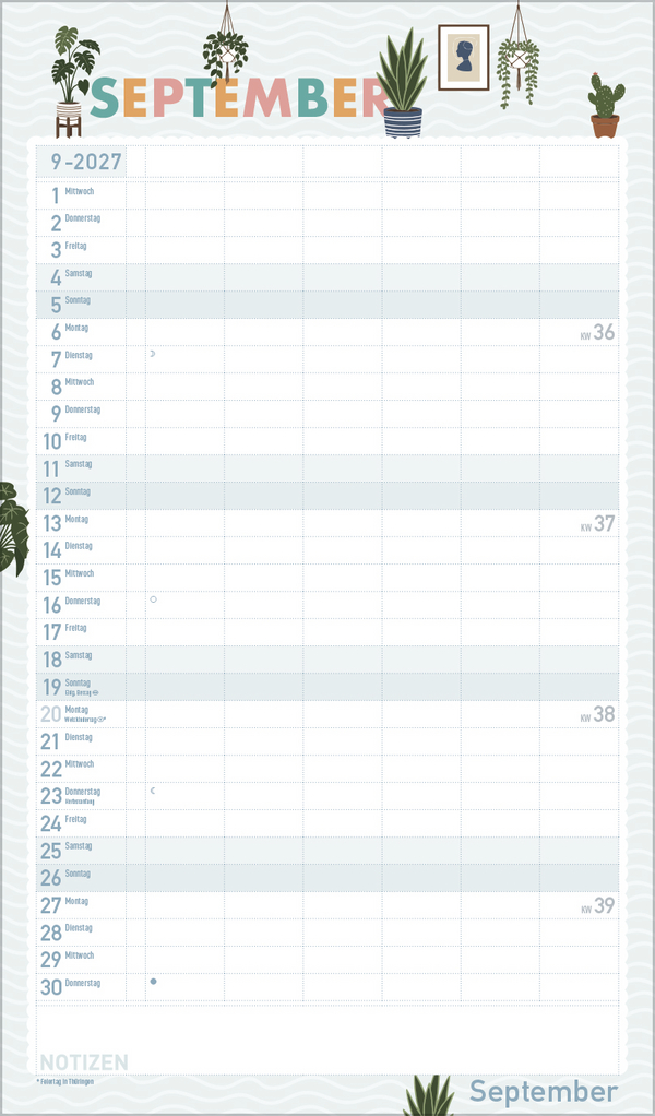 Familienplaner Happy Plants 2027, Innenansicht #9